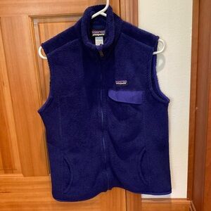 Patagonia fleece vest, womans size L, royal blue